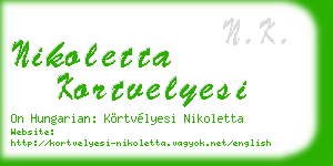 nikoletta kortvelyesi business card