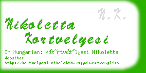 nikoletta kortvelyesi business card